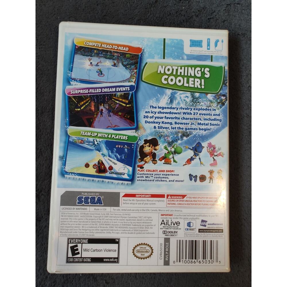 SEGA Mario & Sonic Olympic Winter Games Nintendo Wii Sports Multiplayer NTSC-U/C - Picture 4 of 4